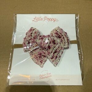 Little Poppy Pink and Cream Hair Bow